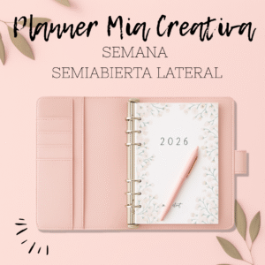 Planner “Mia Creativa 2026" – Semana semiabierta lateral sin fechas