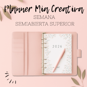 Planner “Mia Creativa 2026" – Semana semiabierta superior sin fechas