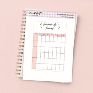 Horario de tareas - Descargable Colección Mensual
